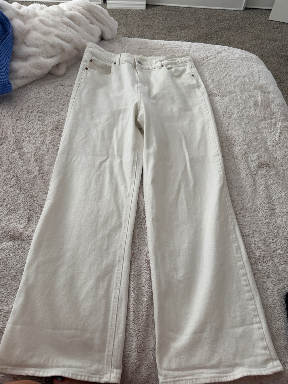 H&M White Wide-Leg Jeans